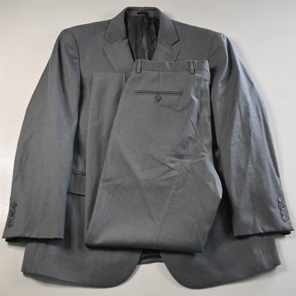 Joseph Abboud 42R 36x30 Light Gray 100% Wool Mens Jacket Pants Suit